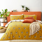 Furn Theia Abstract Eye Duvet Cover Set Ochre yellow Bedding Set