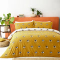 Furn Theia Abstract Eye Duvet Cover Set Ochre yellow Bedding Set