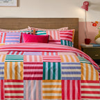 Furn Ana Stripe Reversible Duvet Cover Set Multicolour