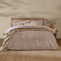 Yard Barton Gingham Check Duvet Cover Set Chocolate