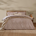 Yard Barton Gingham Check Duvet Cover Set Chocolate