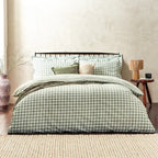 Yard Barton Gingham Check Duvet Cover Set Forest