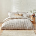 Yard Barton Gingham Check Duvet Cover Set Natural