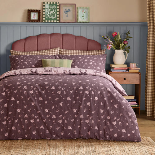 Furn Belle Stripe Reversible Duvet Cover Set Rosewood