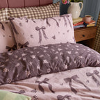 Furn Belle Stripe Reversible Duvet Cover Set Rosewood