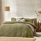 Yard Boucle Duvet Cover Set Olive