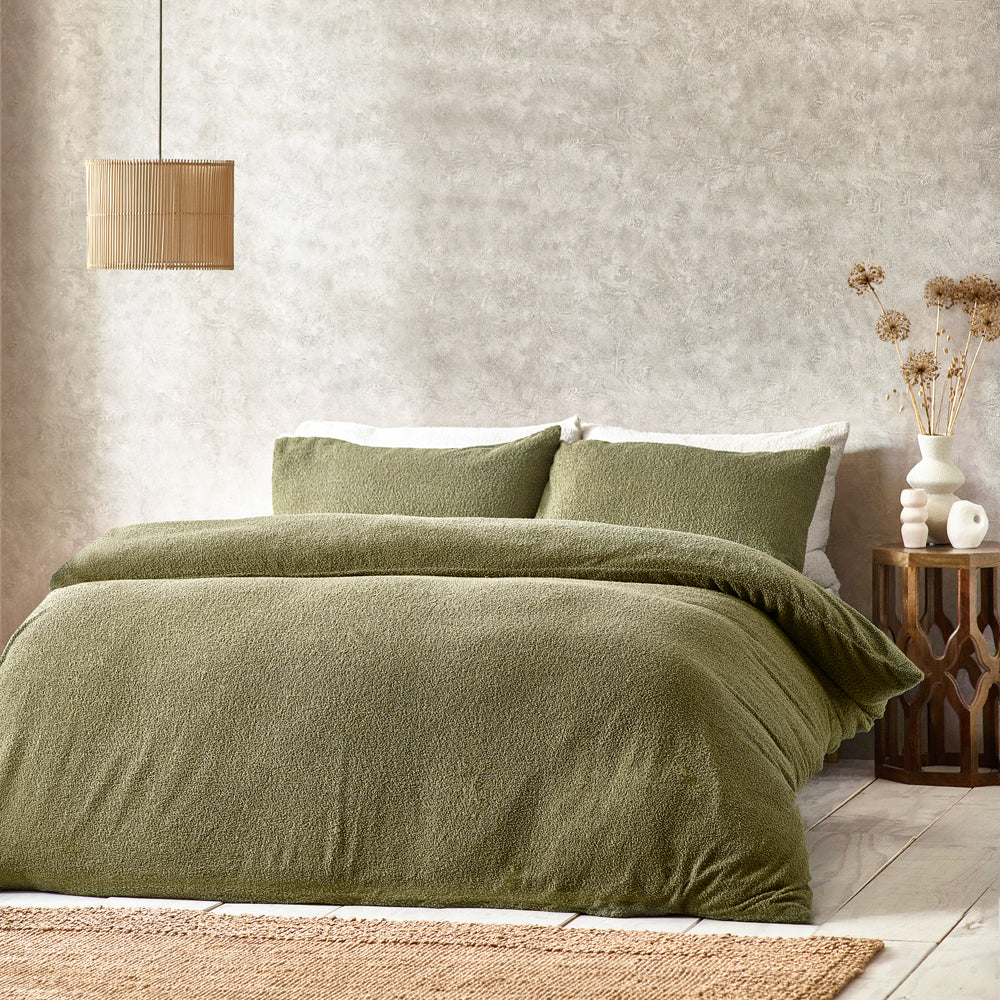 Yard Boucle Duvet Cover Set Olive