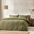 Yard Boucle Duvet Cover Set Olive