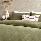 Yard Boucle Duvet Cover Set Olive