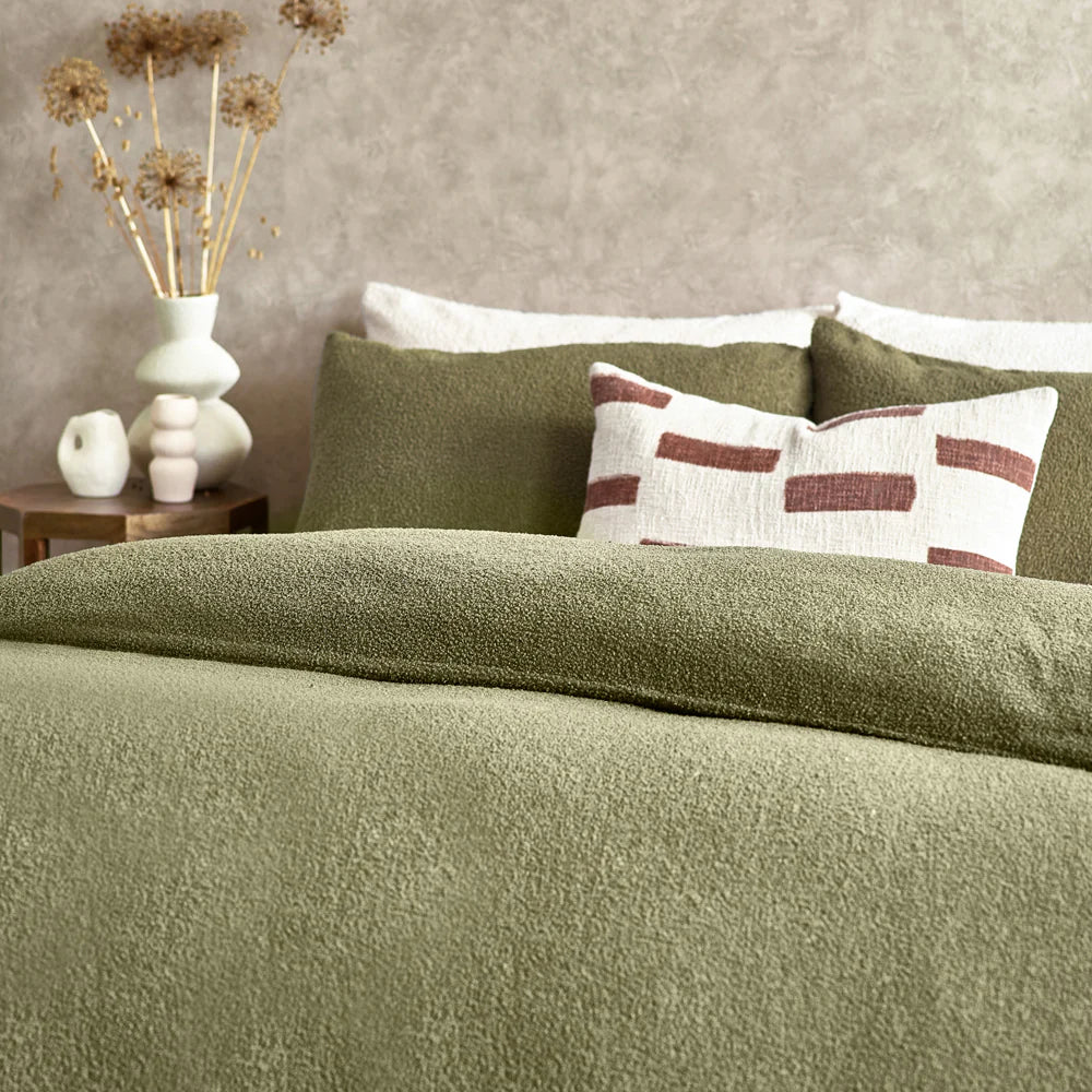 Yard Boucle Duvet Cover Set Olive