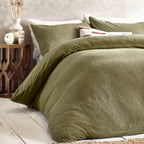 Yard Boucle Duvet Cover Set Olive