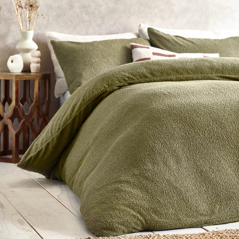 Yard Boucle Duvet Cover Set Olive