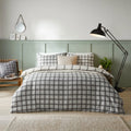 Furn Canberra Check Printed Duvet Cover Set Grey and Neutral