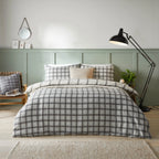 Furn Canberra Check Printed Duvet Cover Set Grey and Neutral