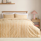 Furn Dual Tone Striped Duvet Cover Set Butter Yellow