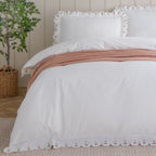 Wylder Nature Florrie Embroidered Cotton Duvet Cover Set Peach