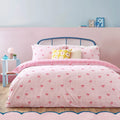Heya Home Gingham Bows Printed Duvet Cover Set Pink
