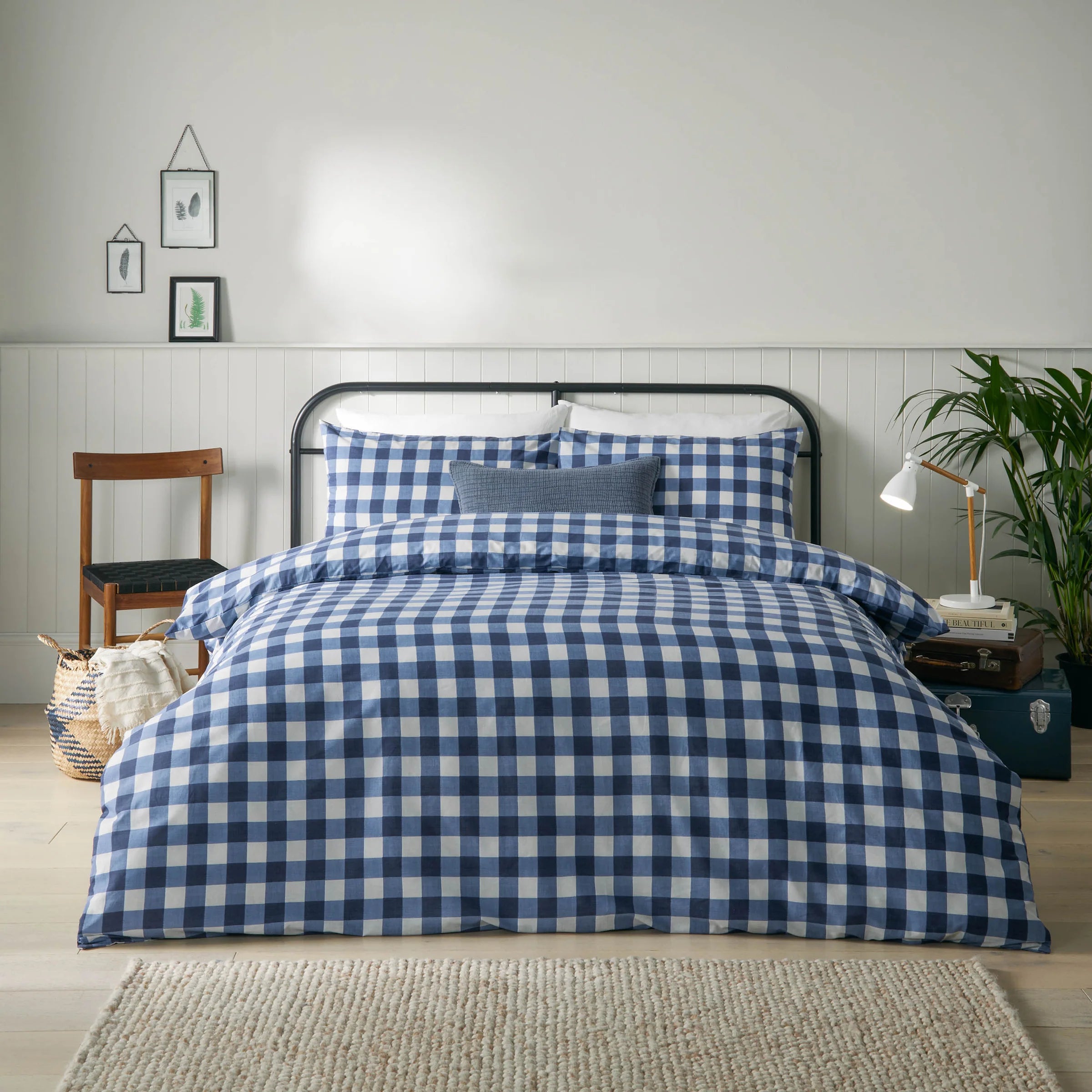 Furn Hartsford Gingham Check Duvet Cover Set Navy
