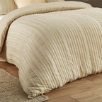 Duvet Day Harrison Stripe Tufted Soft Touch Duvet Cover Set Linen