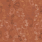Furn Kindred Abstract Faces Duvet Cover Set Apricot Bedding Set