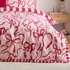 Furn La Vie En Bows Reversible Duvet Cover Set Pink/Red