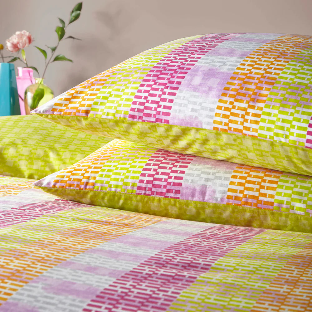 Furn Neola Abstract Neon Striped Duvet Cover Set Multicolour