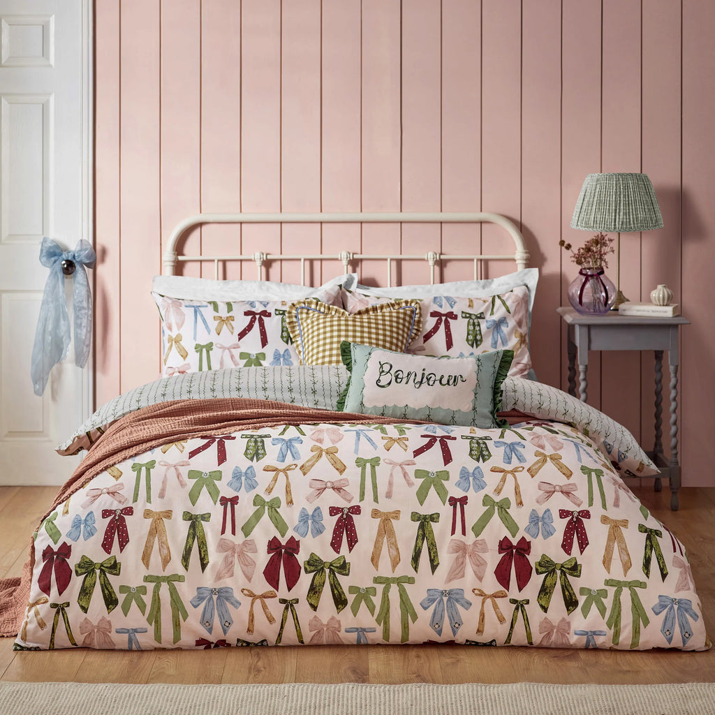 Furn Noortje Bows Printed Reversible Duvet Cover Set