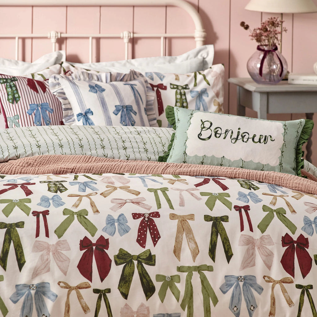 Furn Noortje Bows Printed Reversible Duvet Cover Set