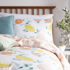 Furn Pommie Citrus Fruit Duvet Cover Set White Bedding Set