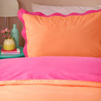 Furn Wiggle Scallop Duvet Cover Set Coral/Pink